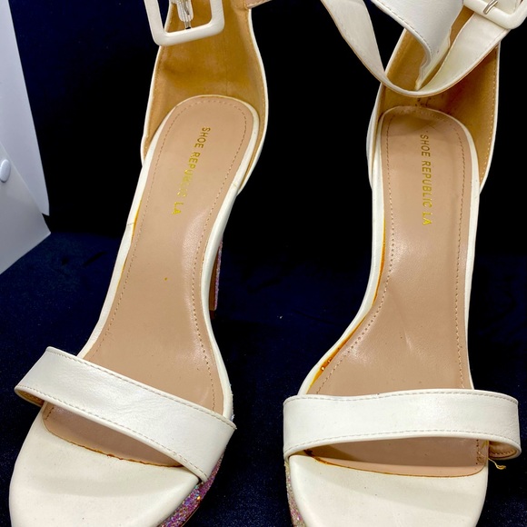 White Sequined Stilettos - Picture 2 of 6